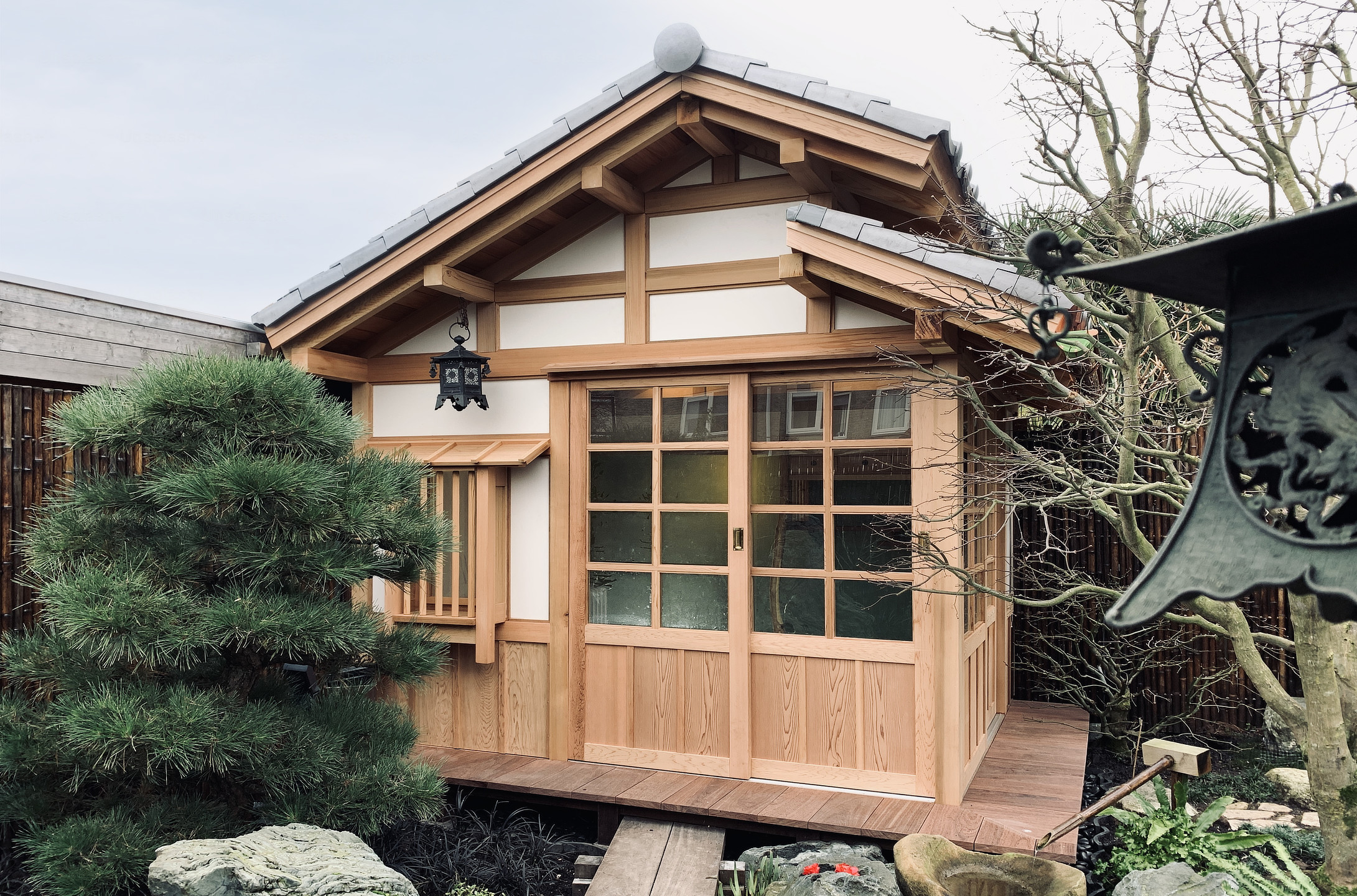 Japanese Prefab Chashitsu Tea House Front View