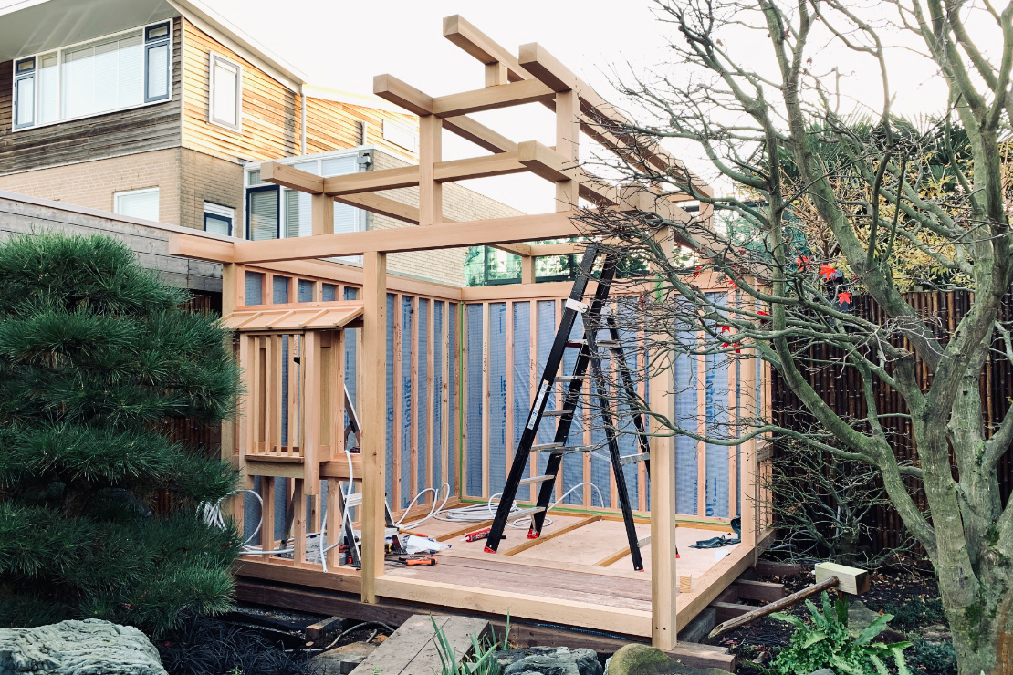 Japanese Prefab Chashitsu Tea House Garden Construction